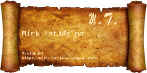 Mirk Tatjána névjegykártya